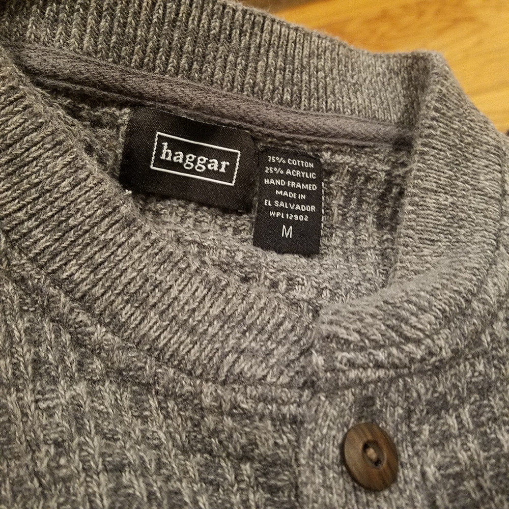 Hagger Half Button Knitted Pullover Sweater - image 2